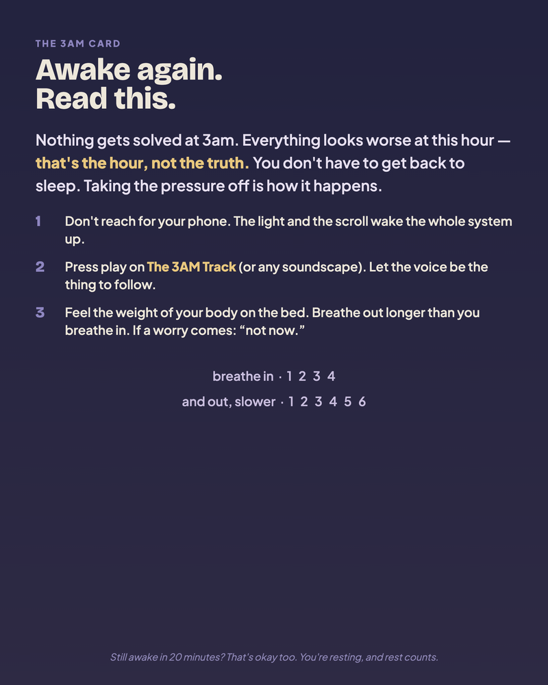 The 3AM Card from the Sleep Toolkit