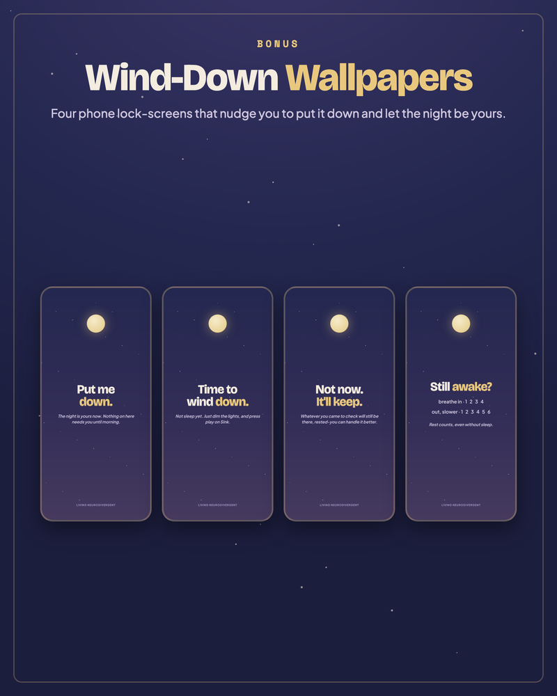 Four wind-down phone lock-screen wallpapers